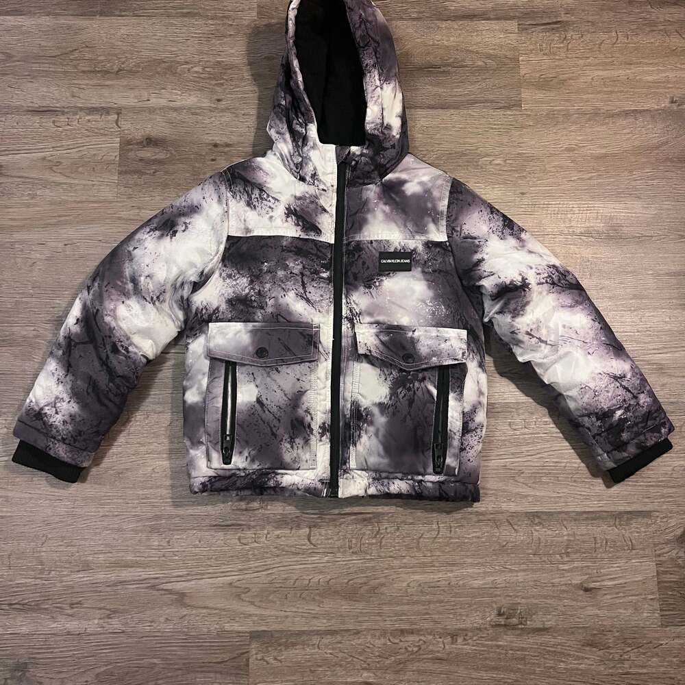 Calvin Klein Jeans Boys Glacial Camo Winter Coat Jacket6/7